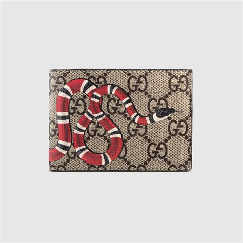 snake gucci tote|GG Supreme Black Kingsnake Print Large Wallet .